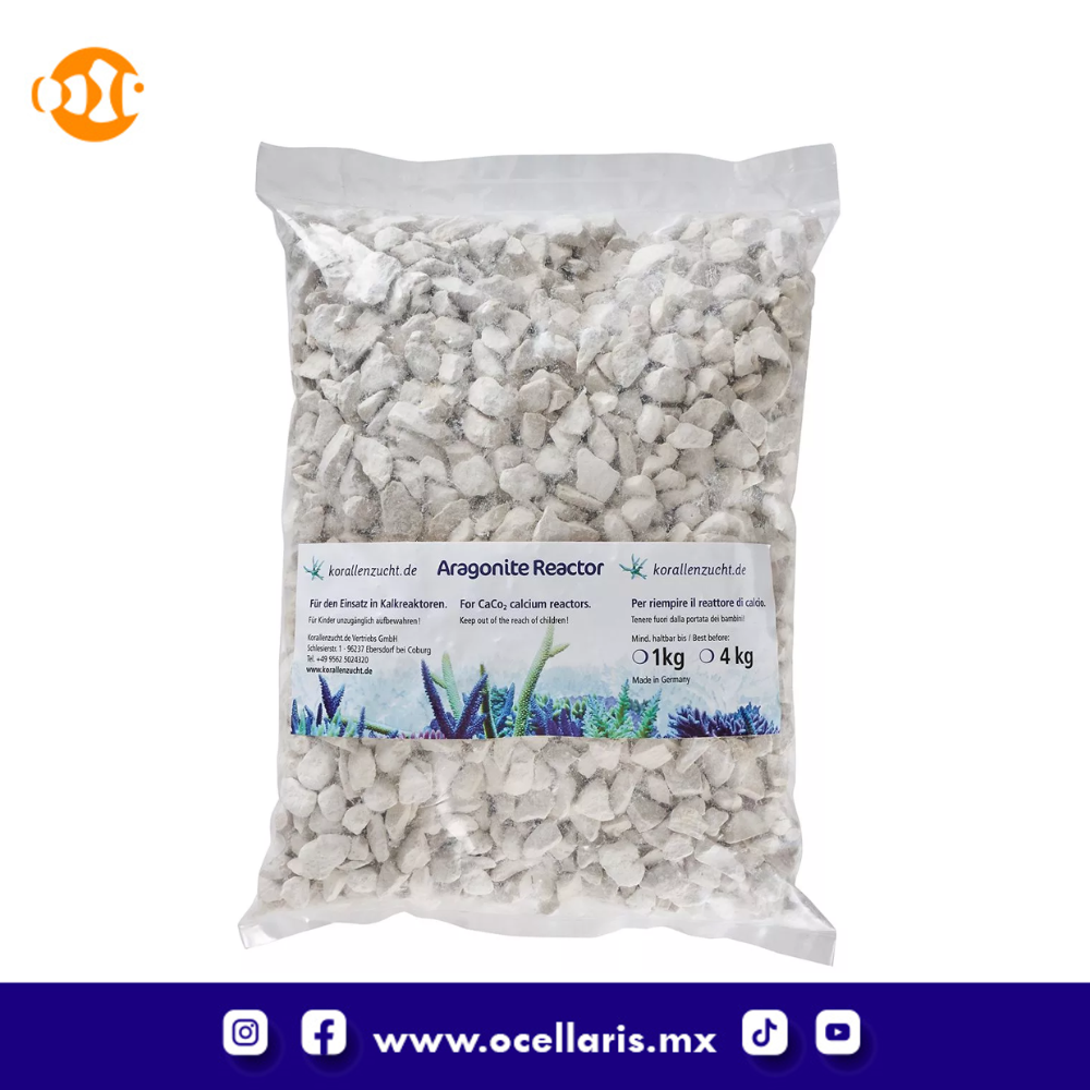 Media de Aragonita para Reactor de Calcio - 4 kg