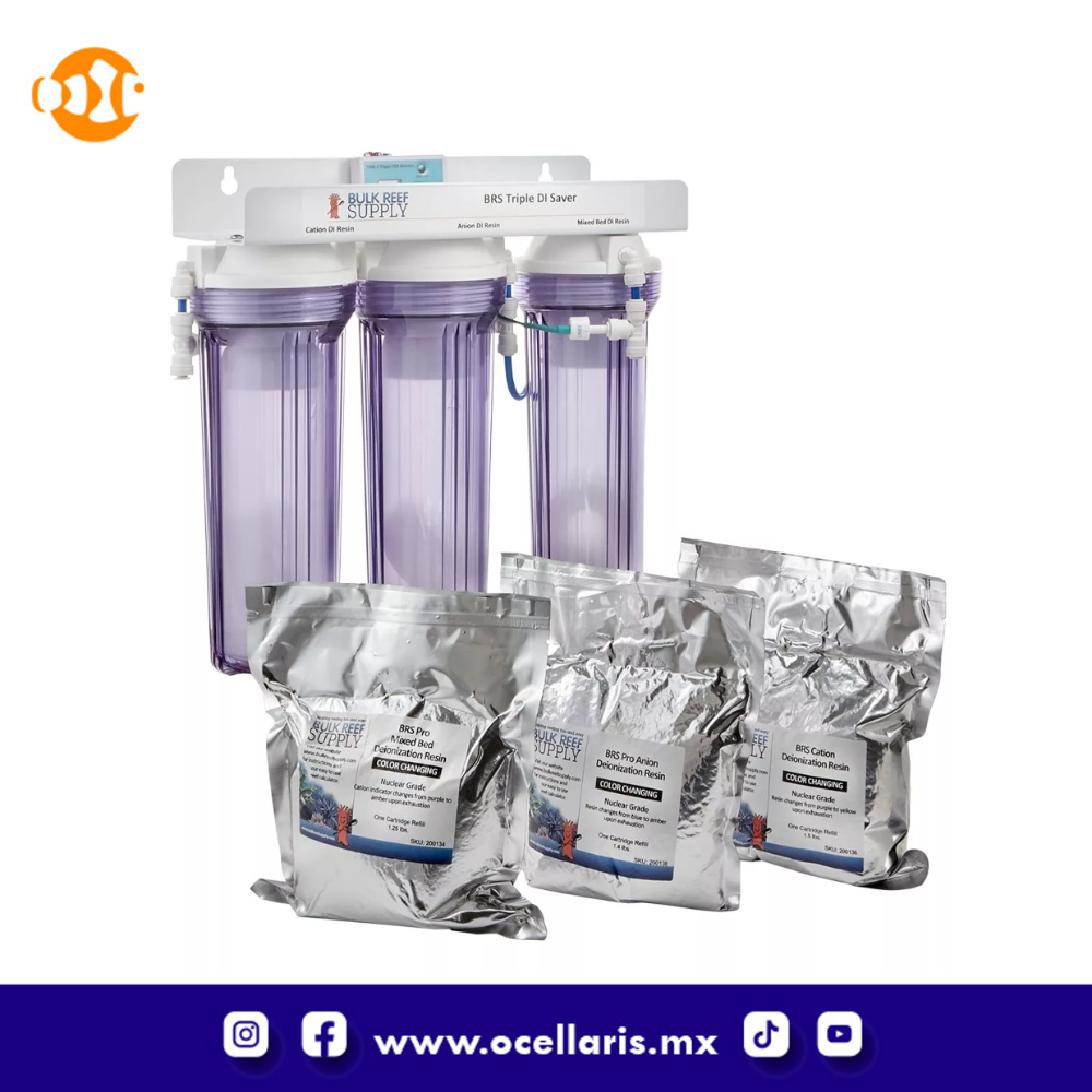Kit ahorrador de DI triple con resinas y medidor de TDS