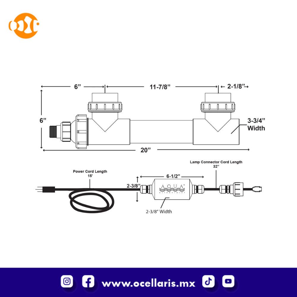 Esterilizador UV AquaUltraviolet Classic 25 Watt de 3/4 - Negro - Image 6